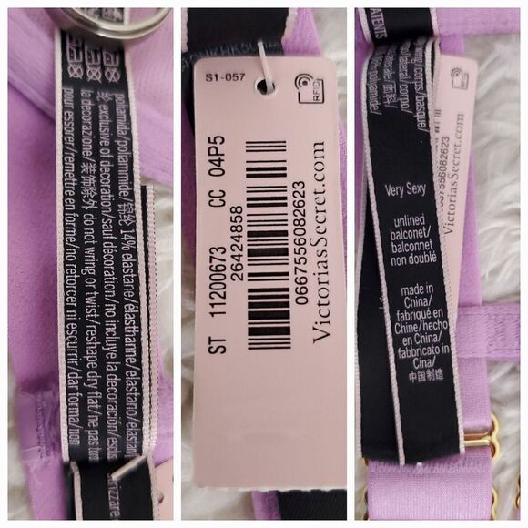 Victoria's Secret 38DD Lavender Cage harness unlined Balconet Very Sexy Bra - Picture 6 of 6